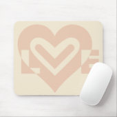 ベージュかわいいラブグラフィック|過去記事 マウスパッド (マウス)