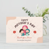 ベージュかわいい美母の日のグリーティングカード シーズンカード (スタンド正面)