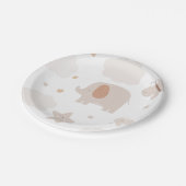 ベージュかわいい象 ペーパープレート (アングル)