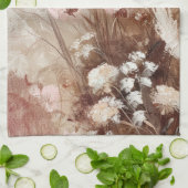 ベージュかわいらし赤面ピンクボホフローラ キッチンタオル (折り畳み)