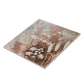 ベージュかわいらし赤面ピンクボホフローラ タイル (側面)