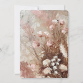 ベージュかわいらし赤面ボホピンクフローラ16位誕生日 招待状 (裏面)