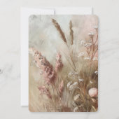 ベージュかわいらし赤面ボホフローラブライダルシャワー 招待状 (裏面)