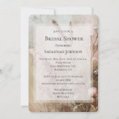 ベージュかわいらし赤面ボホフローラブライダルシャワー 招待状 (正面)
