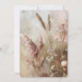 ベージュかわいらし赤面ボホフローラベビーシャワー 招待状 (裏面)