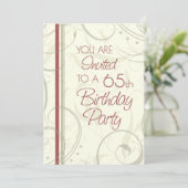ベージュが65歳の誕生日パーティーの招待状を書く 招待状 (スタンド正面)