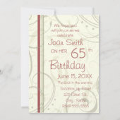ベージュが65歳の誕生日パーティーの招待状を書く 招待状 (裏面)