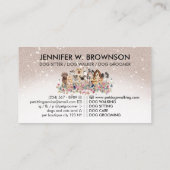 ベージュきらきら光るかわいい犬猫 名刺 (裏面)