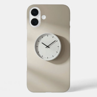ベージュつるウォールの壁時計 iPhone 16 PLUSケース