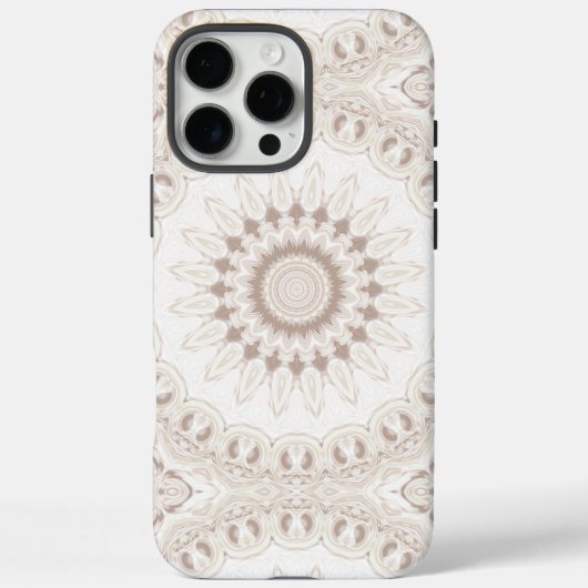 ベージュとクリームのマンダラ模様 Case-Mate iPhoneケース (裏面)