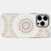 ベージュとクリームのマンダラ模様 Case-Mate iPhoneケース (裏面 (横))