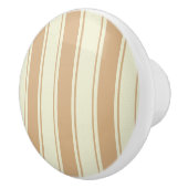 ベージュとクリームチキングストライプ セラミックノブ (右)