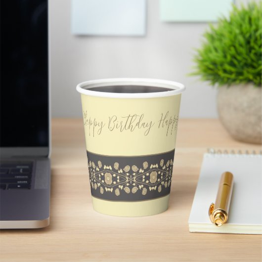 ベージュとクリームファンシー 紙コップ (インサイチュ)