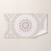 ベージュとクリームマンダラパターン バスタオルセット (ハンドタオル)