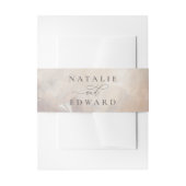 ベージュとクリーム色彩の鮮やか結婚抽象芸術 招待状ベリーバンド (正面例)