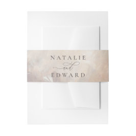 ベージュとクリーム色彩の鮮やか結婚抽象芸術 招待状ベリーバンド