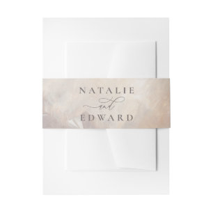 ベージュとクリーム色彩の鮮やか結婚抽象芸術 招待状ベリーバンド