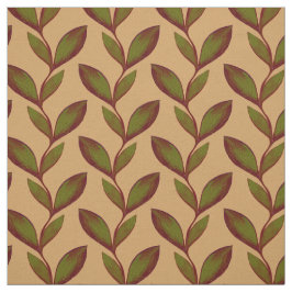 ベージュとグリーンのシエレガントームレスリーパタン植物 ファブリック