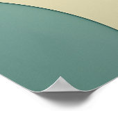 ベージュとグリーンの曲線型枠の背景 ポスター (角)