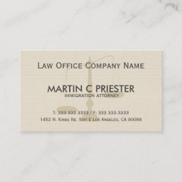 ベージュとグレーのストライプ弁護士 名刺