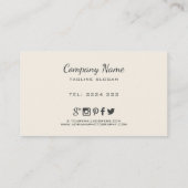 ベージュとグレーの花の名刺 名刺 (裏面)