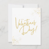 ベージュとゴールドのミニマルなバレンタインデー シーズンカード (正面)