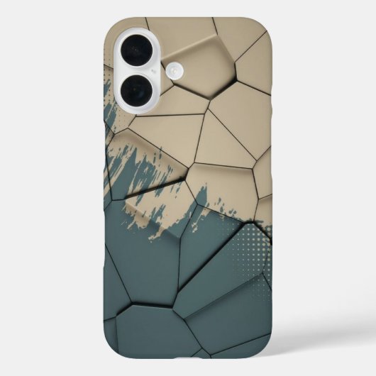 ベージュとスレートブルーの使い込まれたテクスチャー幾何学柄スマホケース Case-Mate iPhoneケース (裏面)
