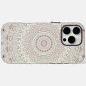 ベージュとタウペの曼荼羅パターン・デザイン Case-Mate iPhoneケース (裏面 (横))