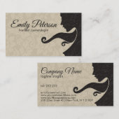 ベージュとダークブラウン美しい/化粧品デザイン 名刺 (正面/裏面)