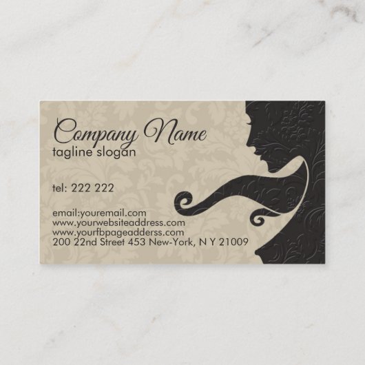 ベージュとダークブラウン美しい/化粧品デザイン 名刺 (裏面)