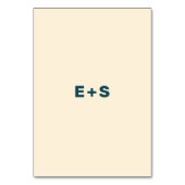 ベージュとティール(緑がかった色)ウェスインスパイア・アンダソン表番号 テーブルナンバー (裏面)