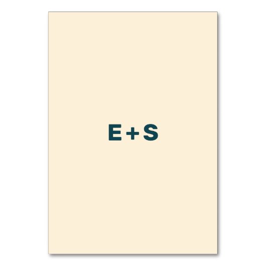 ベージュとティール（緑がかった色）ウェスインスパイア・アンダソン表番号 テーブルナンバー (裏面)