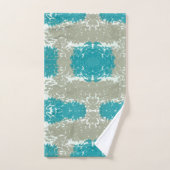 ベージュとティール(緑がかった色)バスタオルセット バスタオルセット (ハンドタオル)