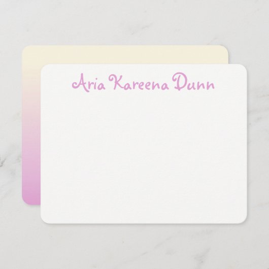 ベージュとピンクグラデーション色 招待状 (正面/裏面)