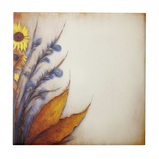 ベージュとフローラの詳細セラミックタイル タイル (正面)