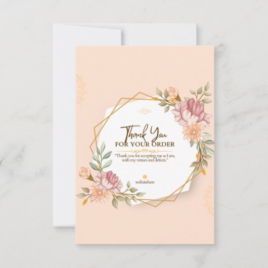 ベージュとブラウンのミニマルサンキューカード サンキューカード (正面)