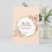 ベージュとブラウンのミニマルサンキューカード サンキューカード (スタンド正面)