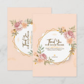 ベージュとブラウンのミニマルサンキューカード サンキューカード (正面/裏面)