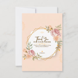 ベージュとブラウンのミニマルサンキューカード サンキューカード