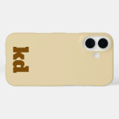 ベージュとブラウンのモノグラムイニシャルiPhone/iPadケース Case-Mate iPhoneケース (裏面 (横))