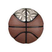 ベージュとブラウンのレトロな円形 ミニバスケットボール (右)