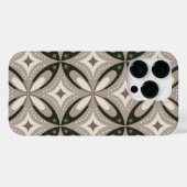 ベージュとブラウンのレトロな円形 Case-Mate iPhoneケース (裏面 (横))