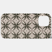 ベージュとブラウンのレトロな円形 Case-Mate iPhoneケース (裏面 (横))
