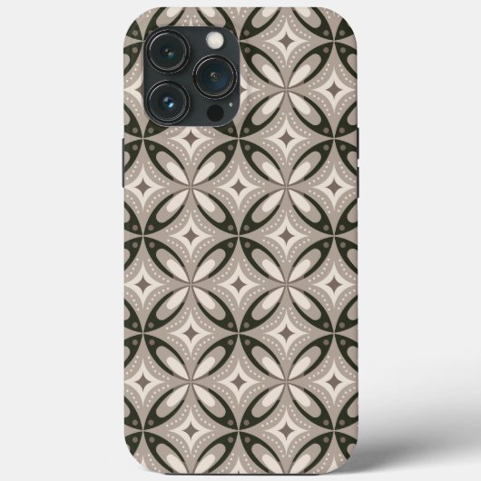 ベージュとブラウンのレトロな円形 Case-Mate iPhoneケース (裏面)
