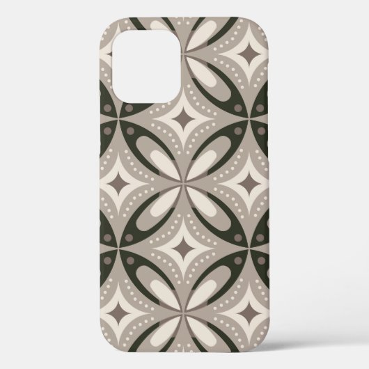 ベージュとブラウンのレトロな円形 Case-Mate iPhoneケース (裏面)