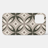 ベージュとブラウンのレトロな円形 Case-Mate iPhoneケース (裏面 (横))