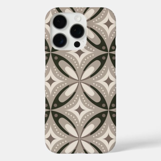 ベージュとブラウンのレトロな円形 Case-Mate iPhoneケース (裏面)