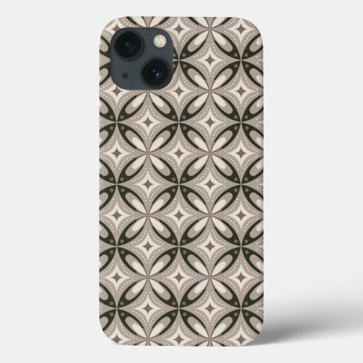 ベージュとブラウンのレトロな円形 Case-Mate iPhoneケース (裏面)
