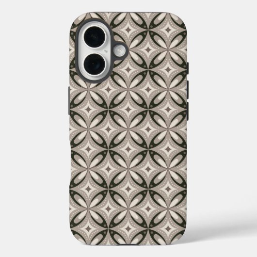 ベージュとブラウンのレトロな円形 Case-Mate iPhoneケース (裏面)