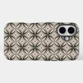 ベージュとブラウンのレトロな円形 Case-Mate iPhoneケース (裏面 (横))
